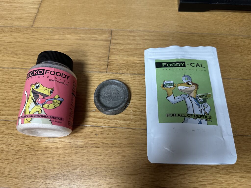 실제로 사용하는 크레스티드 게코 전용 먹이와 먹이그릇